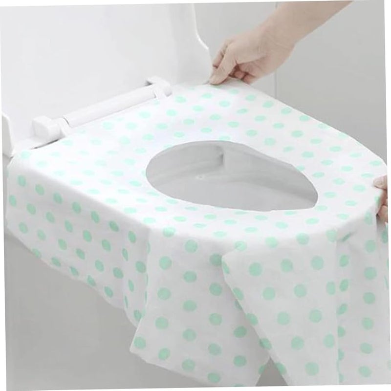 أغطية مقاعد المرحاض القابلة للتخلص منها 14 قطعة، أغطية نونية سفر كبيرة من اللباد الصديق للبشرة - Image 2